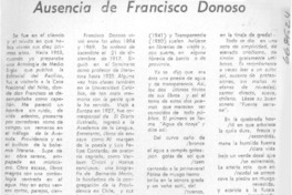 Ausencia de Francisco Donoso.