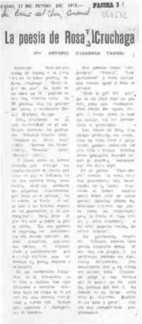 La poesía de Rosa Cruchaga