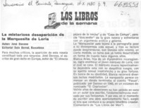 La misteriosa desaparición de la marquesita de Loria.