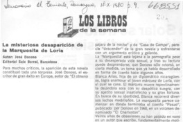 La misteriosa desaparición de la marquesita de Loria.