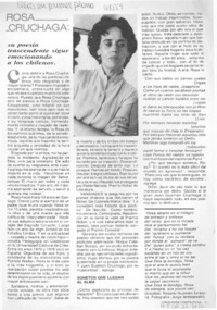 Rosa Cruchaga, su poesía trascendente sigue emocionando a los chilenos