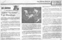 Teatro "La casa"-- y un monólogo