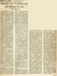 Ricardo Cox: la juventud del mundo de hoy