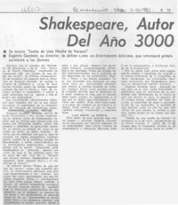 Shakespeare, autor del año 3000.