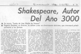 Shakespeare, autor del año 3000.