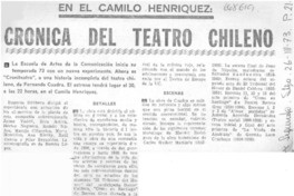 Crónica del teatro chileno.