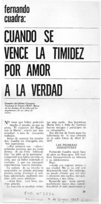 Cuando se vence la timidez por amor a la verdad.