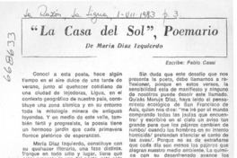 La casa del sol", poemario