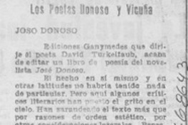 Los poetas Donoso y Vicuña