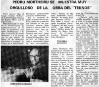 Pedro Mortheiru se muestra muy orgulloso de la obra del "Teknos".