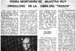 Pedro Mortheiru se muestra muy orgulloso de la obra del "Teknos".