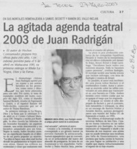 La agitada agenda teatral 2003 de Juan Radrigán.