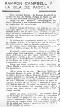 Ramón Campbell y la Isla de Pascua.