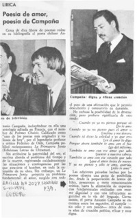 Poesía de amor, poesía de Campaña.