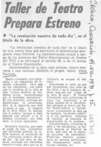 Taller de teatro prepara estreno.