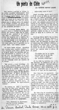 Un poeta de Chile  [artículo] Marino Muñoz Lagos.