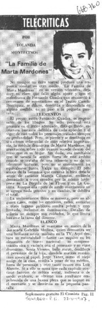 La familia de Marta Mardones"  [artículo] Yolanda Montecinos.