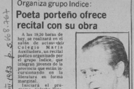 Poeta porteño ofrece recital con su obra.