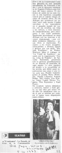 Croniteatro.  [artículo]