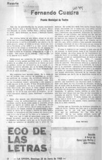 Fernando Cuadra  [artículo] José Promis.