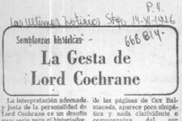 La gesta de Lord Cochrane.  [artículo]