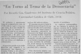 En torno al tema de la democracia".  [artículo]