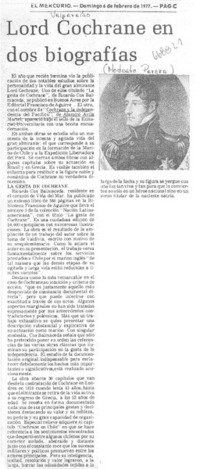 Lord Cochrane en dos biografías