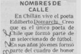 Nombres de calles