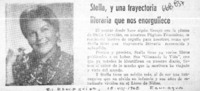 Stella, y una trayectoria literaria que nos enorgullece.  [artículo]