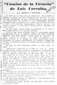 Camino de la victoria" de Luis Corvalán  [artículo] René C. Vargas.