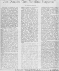 José Donoso "Tres novelitas burguesas"