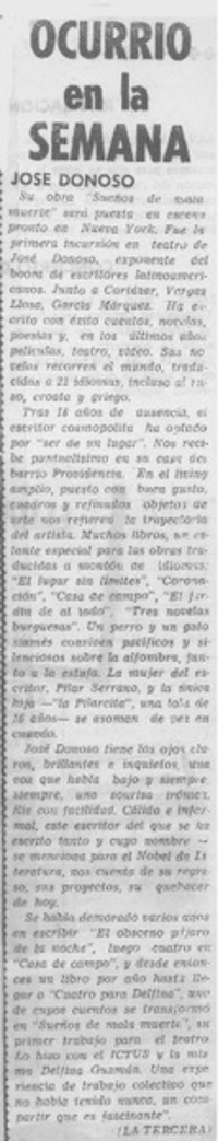 Ocurrió en la semana.