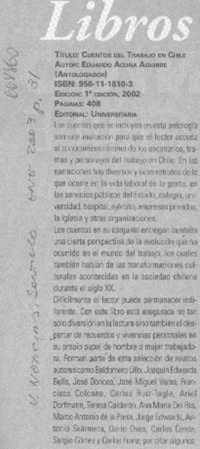 Cuentos del trabajo en Chile.