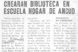 Crearán biblioteca en escuela hogar de Ancud.