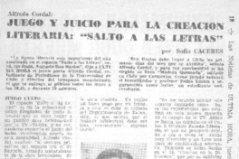 Juego y juicio para la creación literaria, "salto a las letras"
