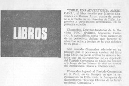 Chile, una advertencia americana.