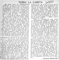 Fuera la careta  [artículo] Guillermo Malagarriga.