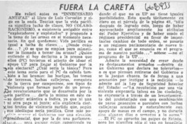 Fuera la careta  [artículo] Guillermo Malagarriga.