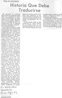 Historia que debe traducirse