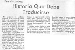 Historia que debe traducirse