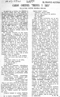 Carlos Cortinez, "Treinta y tres"  [artículo] Raviola Molina, Víctor.