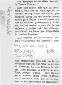 "La Epopeya de las ollas vacías".