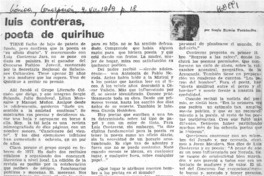 Luis Contreras poeta de Quirihue  [artículo] Sergio Ramón Fuentealba.