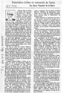 Diplomatico chileno en coronación de Taisho