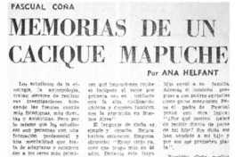 Memorias de un cacique mapuche