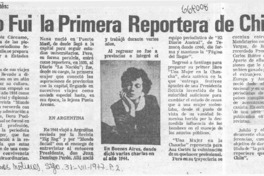 "Yo fui la primera reportera de Chile"