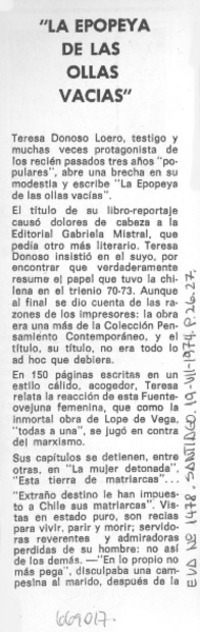 "La epopeya de las ollas vacías"