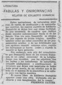 Fábulas y oniromancias