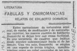 Fábulas y oniromancias