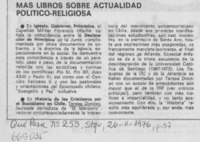 Más libros sobre actualidad político-religiosa.